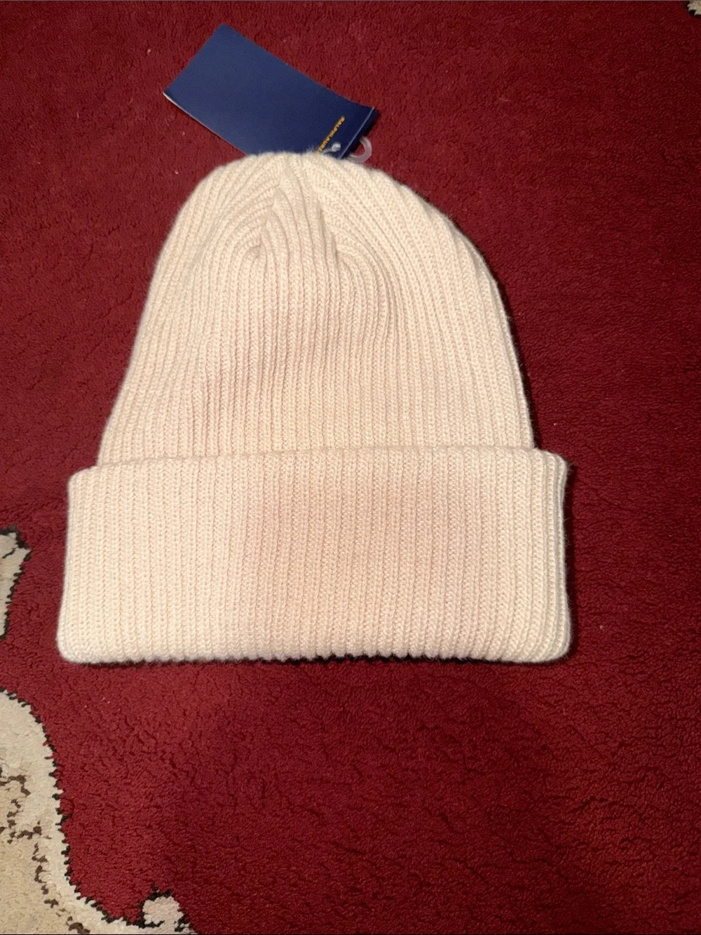 Polo Ralph Lauren Pink Ribbed Beanie with Pony Logo